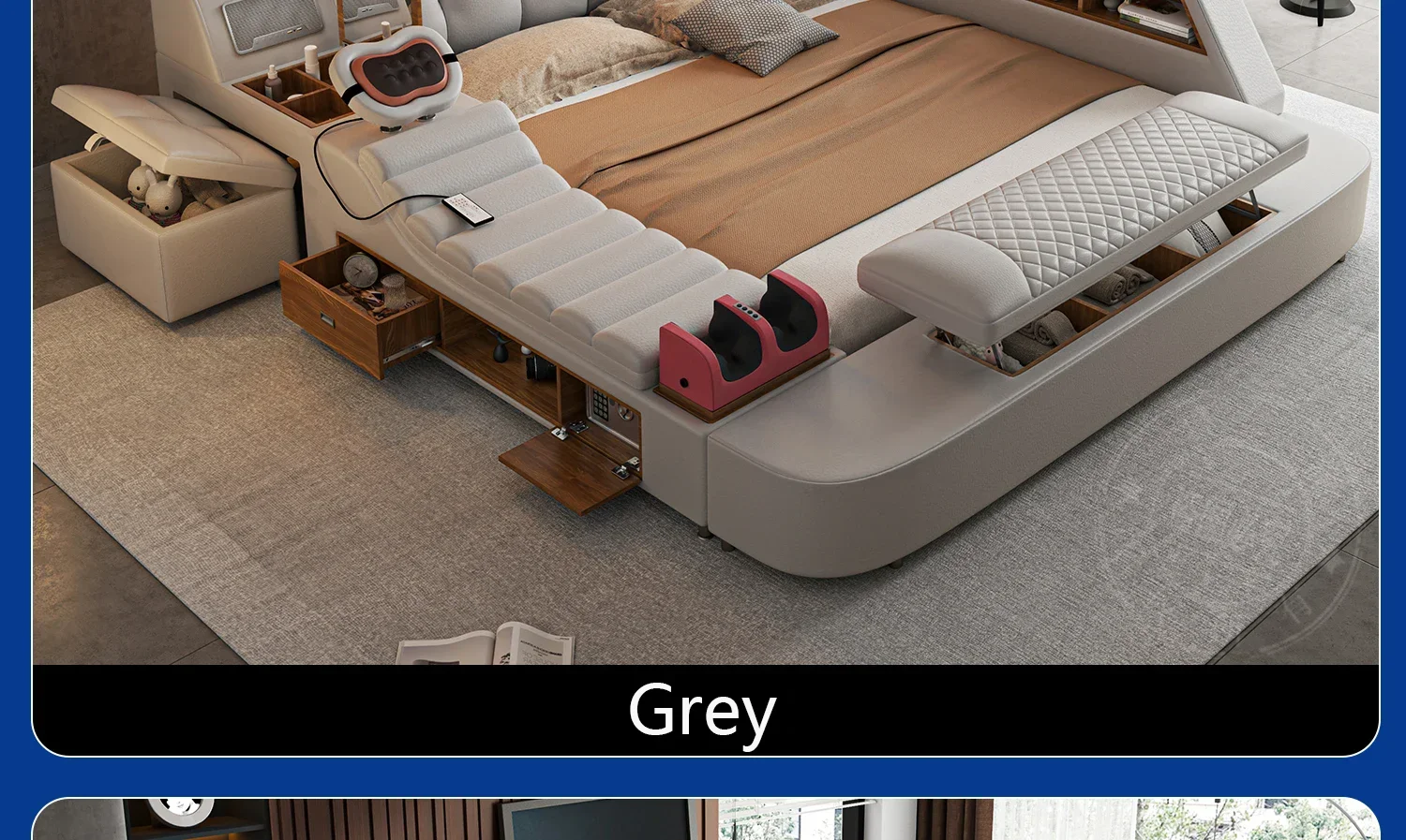 Girls Design Smart Bedroom Queen King Size Bed