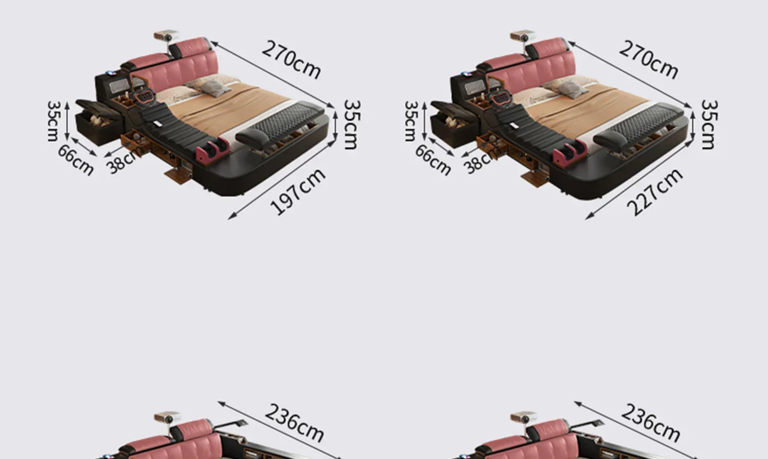 Girls Design Smart Bedroom Queen King Size Bed