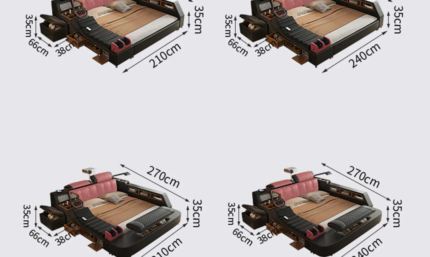 Girls Design Smart Bedroom Queen King Size Bed