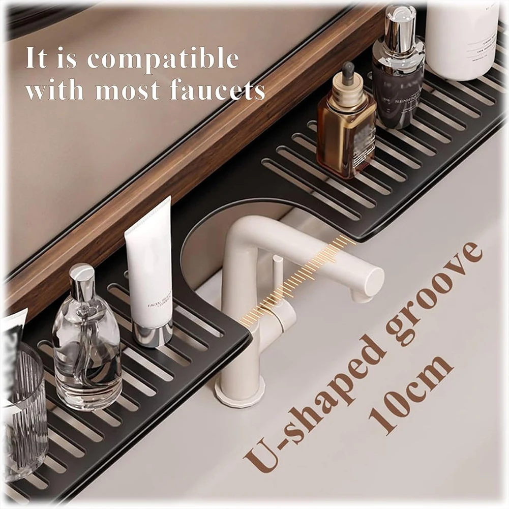 Walnut Suction Cup Bathroom Shelf Heavy Duty Storage Rack Over Faucet Sink Rack Bathroom Accessories