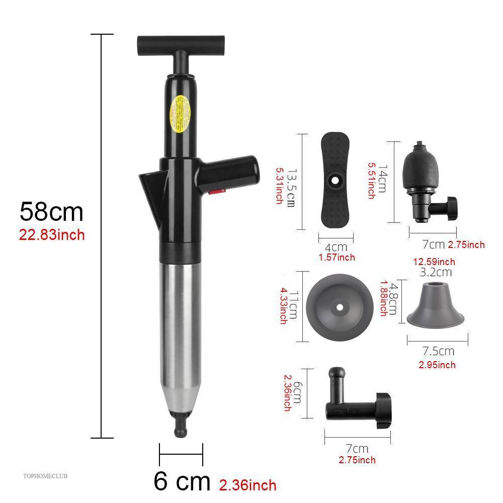 Toilet Plunger High Pressure Drain Plunger Dredge Clog Remover Sewer Pipe Unblocker Air Drain Blaster