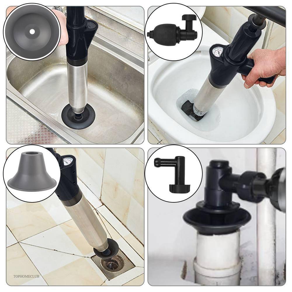 Toilet Plunger High Pressure Drain Plunger Dredge Clog Remover Sewer Pipe Unblocker Air Drain Blaster