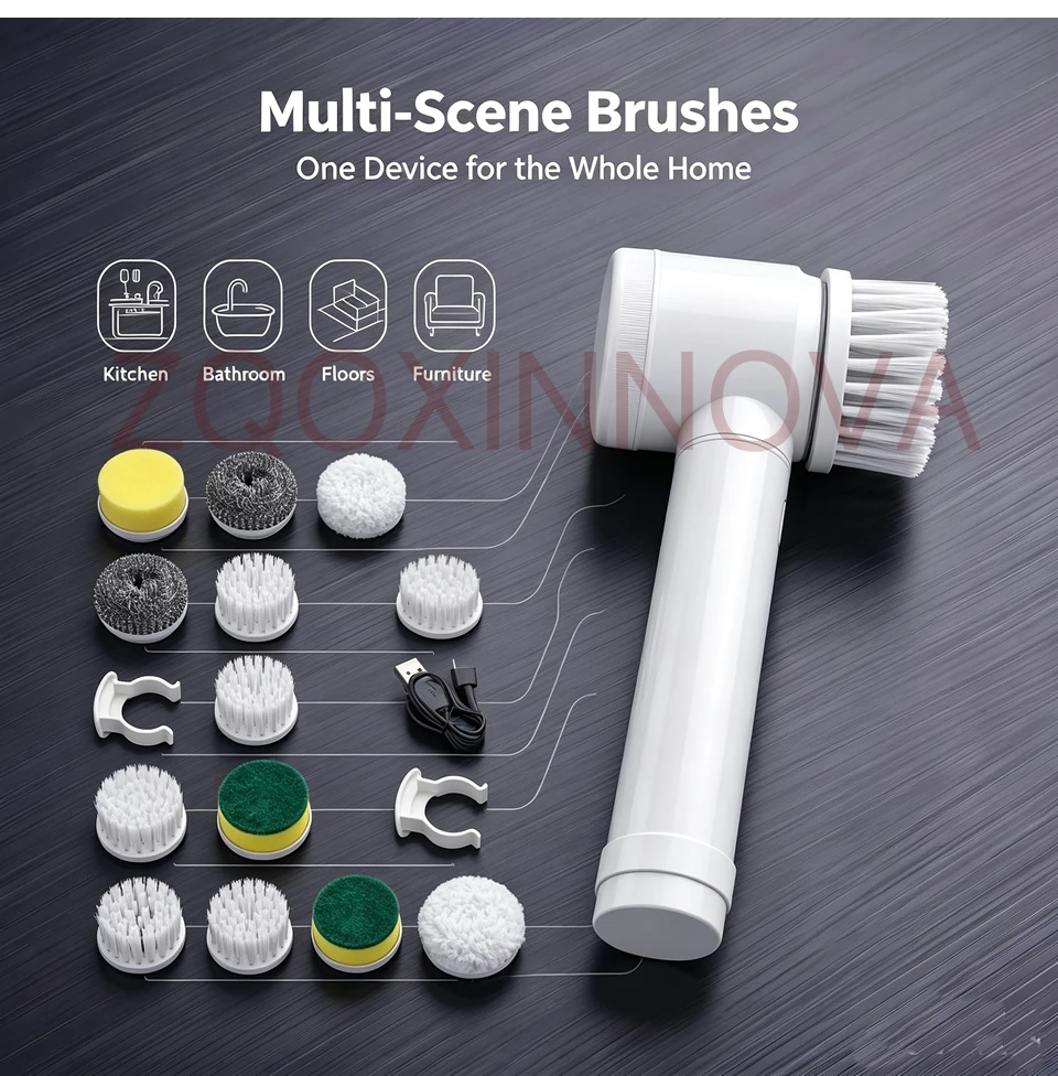 Household Cordless Spin Scrubber Kitchen Gadgets Hair Brushes Bathroom Broom Toilet Mops Electric Multipurpose Cleaning Brush Household Cordless Spin Scrubber Kitchen Gadgets Hair Brushes Bathroom Broom Toilet Mops Electric Multipurpose Cleaning Brush