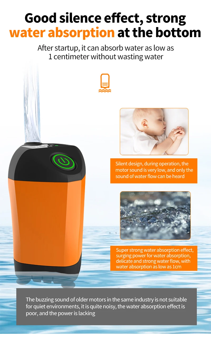 IPX7 Waterproof with Digital Display Portable Electric Shower Pump for Hiking Travel Beach Pet Watering