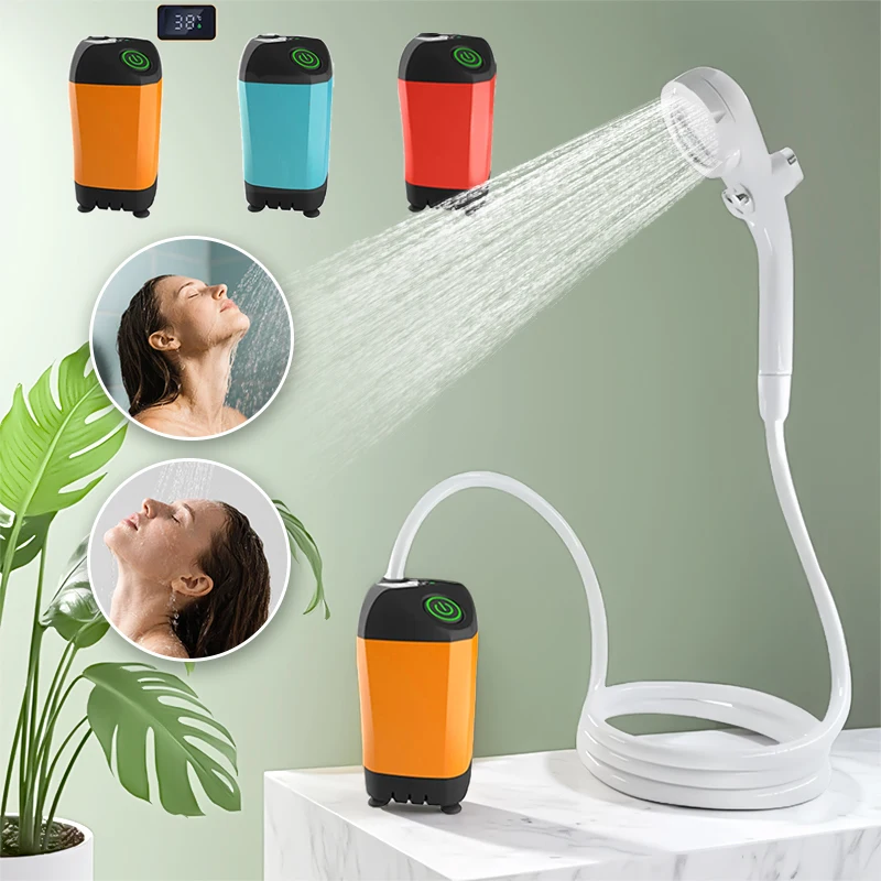 IPX7 Waterproof with Digital Display Portable Electric Shower Pump for Hiking Travel Beach Pet Watering Shower Upgrades IPX7 Waterproof with Digital Display Portable Electric Shower Pump for Hiking Travel Beach Pet Watering Shower Upgrades