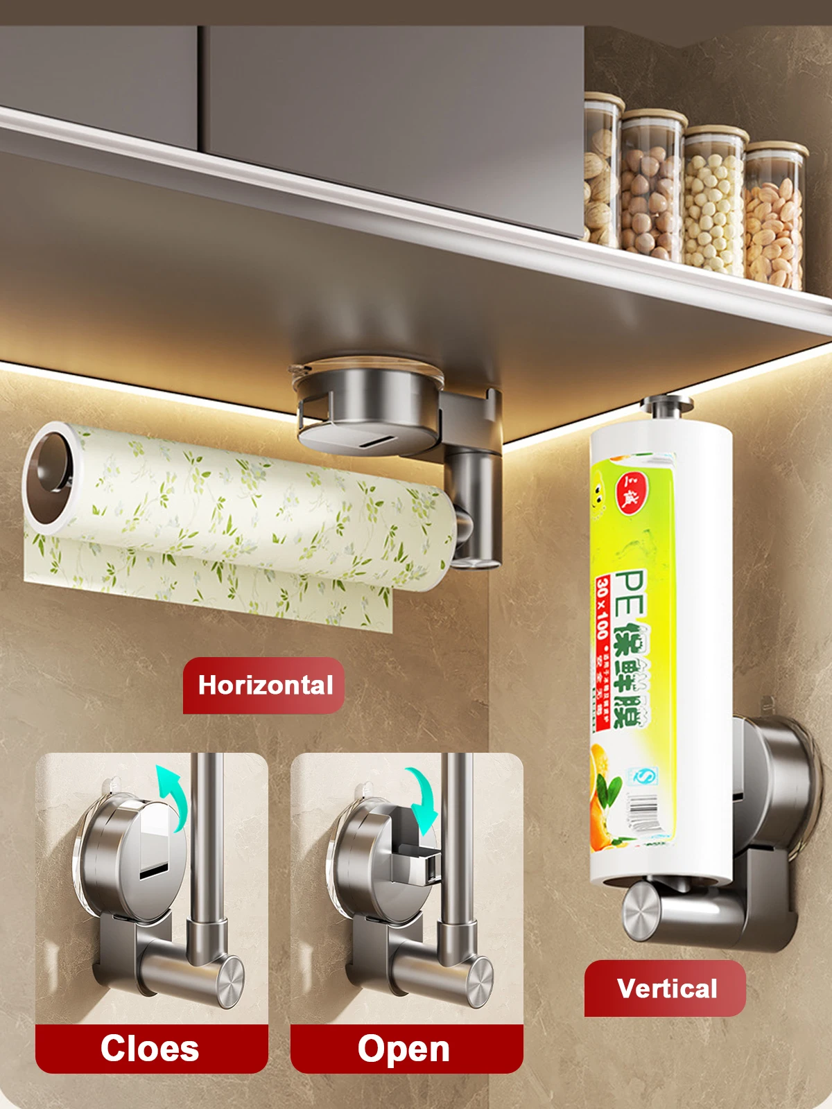 Suction Cup Tissue Hanger Kitchen Paper Towel Holder Toilet Roll Paper Dispenser Cabinet Storage Napkin Rack Bathroom Accessory