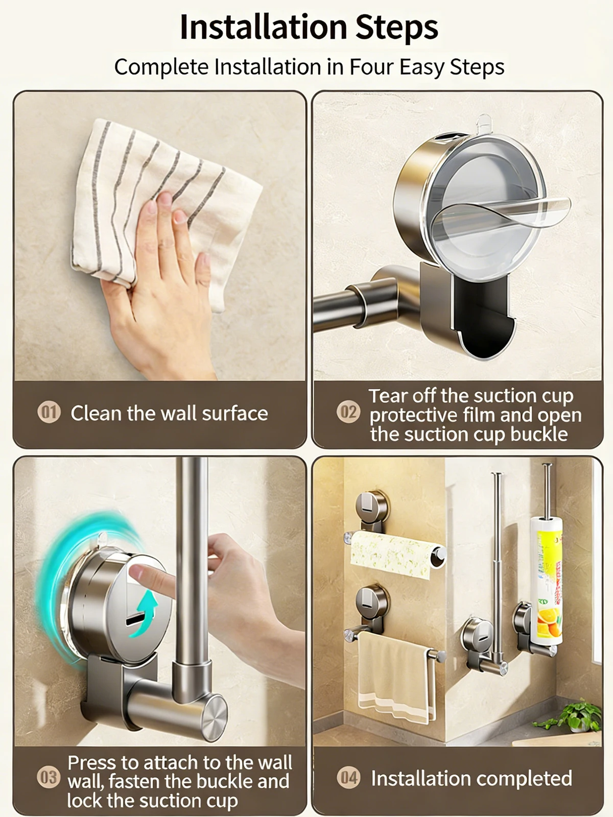 Suction Cup Tissue Hanger Kitchen Paper Towel Holder Toilet Roll Paper Dispenser Cabinet Storage Napkin Rack Bathroom Accessory