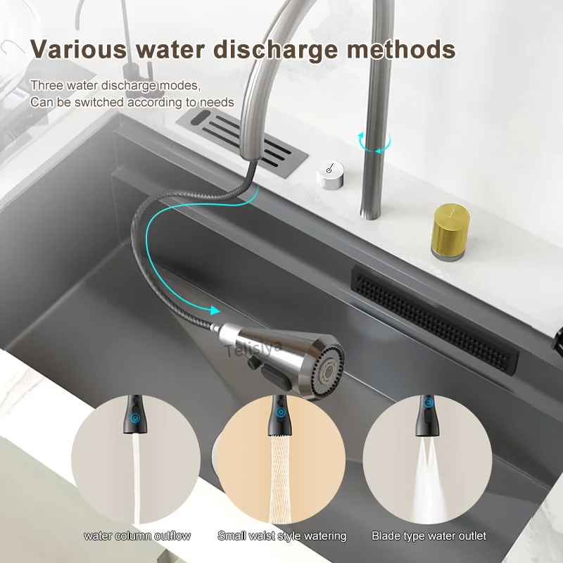Multifunctional Large Single Slot Stainless Steel Kitchen Sink With Knife Holder Kitchen Gadgets Multifunctional Large Single Slot Stainless Steel Kitchen Sink With Knife Holder Kitchen Gadgets