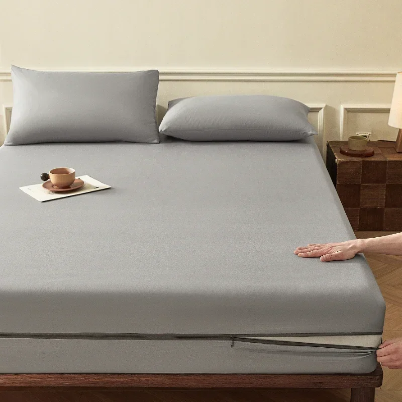 NEW 1PC Nano Waterproof Anti-Slip Mattress Protector 6-Sided Zipper Encasement Silent Breathable Bed Cover for Home Bedroom NEW 1PC Nano Waterproof Anti-Slip Mattress Protector 6-Sided Zipper Encasement Silent Breathable Bed Cover for Home Bedroom
