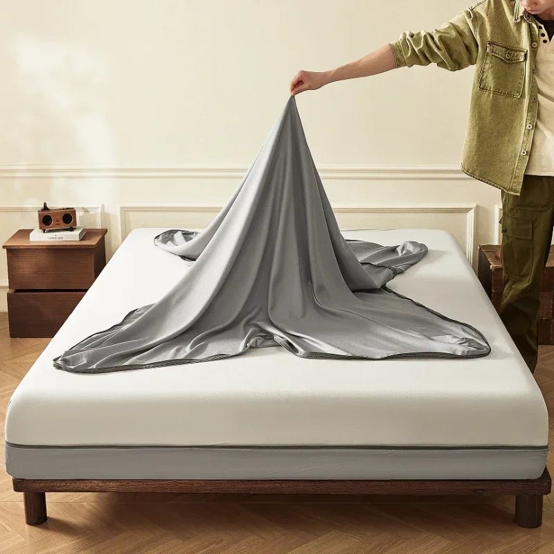 NEW 1PC Nano Waterproof Anti-Slip Mattress Protector 6-Sided Zipper Encasement Silent Breathable Bed Cover for Home Bedroom NEW 1PC Nano Waterproof Anti-Slip Mattress Protector 6-Sided Zipper Encasement Silent Breathable Bed Cover for Home Bedroom
