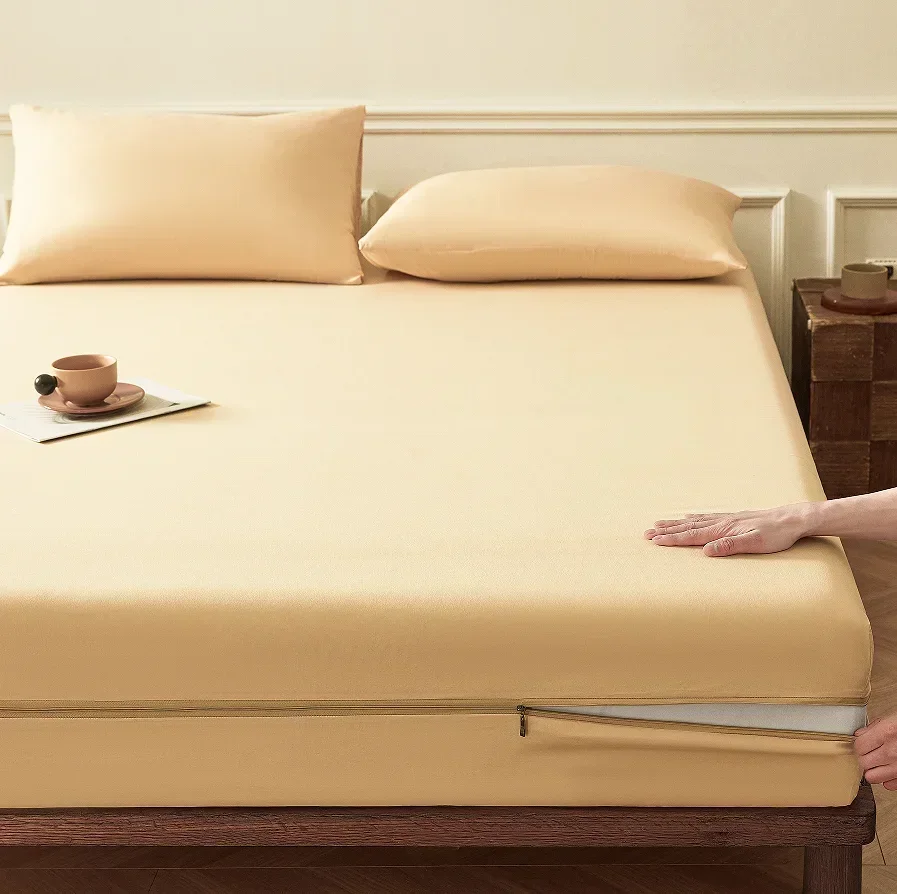 NEW 1PC Nano Waterproof Anti-Slip Mattress Protector 6-Sided Zipper Encasement Silent Breathable Bed Cover for Home Bedroom NEW 1PC Nano Waterproof Anti-Slip Mattress Protector 6-Sided Zipper Encasement Silent Breathable Bed Cover for Home Bedroom