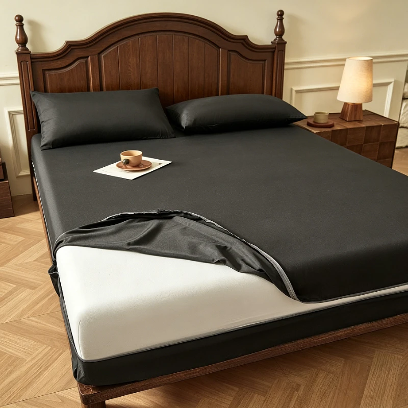 NEW 1PC Nano Waterproof Anti-Slip Mattress Protector 6-Sided Zipper Encasement Silent Breathable Bed Cover for Home Bedroom NEW 1PC Nano Waterproof Anti-Slip Mattress Protector 6-Sided Zipper Encasement Silent Breathable Bed Cover for Home Bedroom