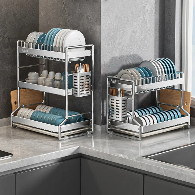 New Dish Drainer Kitchen Storage Organization Stainless Steels Drainer Kitchen Dishes Kitchenware Tableware Drainer Board Rack New Dish Drainer Kitchen Storage Organization Stainless Steels Drainer Kitchen Dishes Kitchenware Tableware Drainer Board Rack