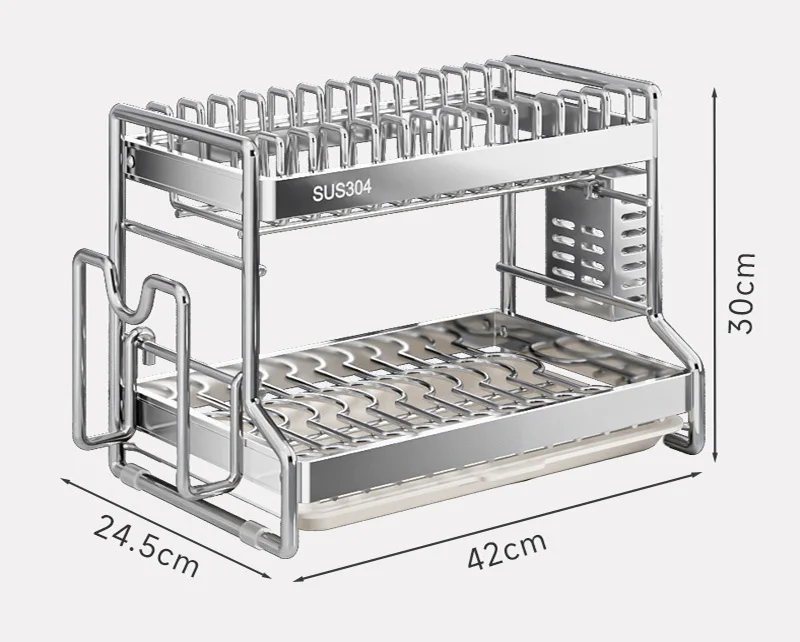 New Dish Drainer Kitchen Storage Organization Stainless Steels Drainer Kitchen Dishes Kitchenware Tableware Drainer Board Rack