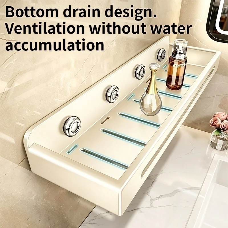 No Drill Self-Adhesive Suction Cup Rack Bathroom Shelves No Drill Self-Adhesive Suction Cup Rack Bathroom Shelves