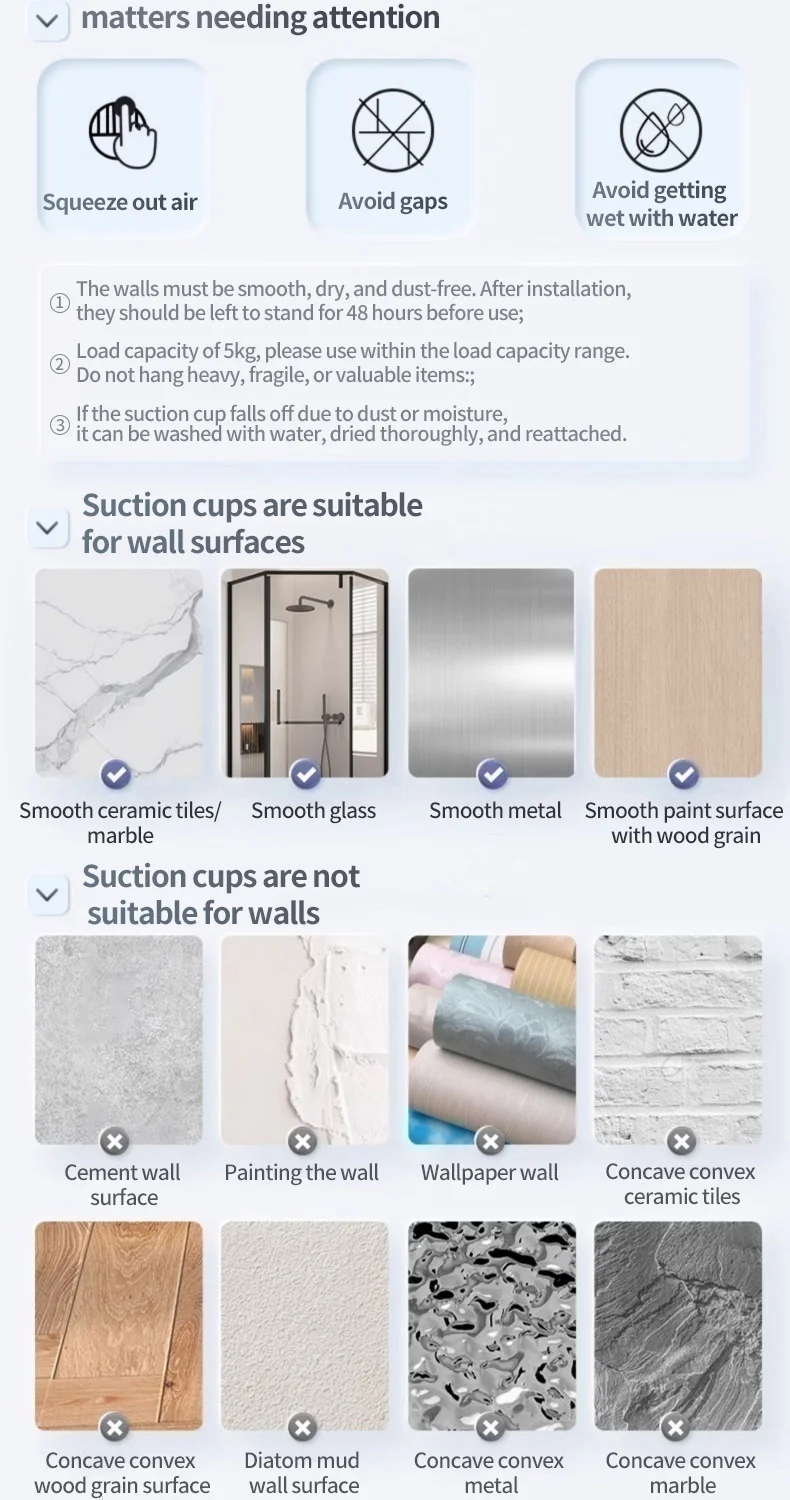 No Drill Self-Adhesive Suction Cup Rack