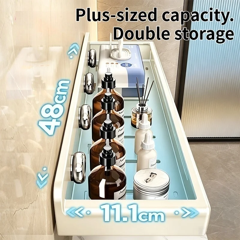 No Drill Self-Adhesive Suction Cup Rack Bathroom Shelves No Drill Self-Adhesive Suction Cup Rack Bathroom Shelves