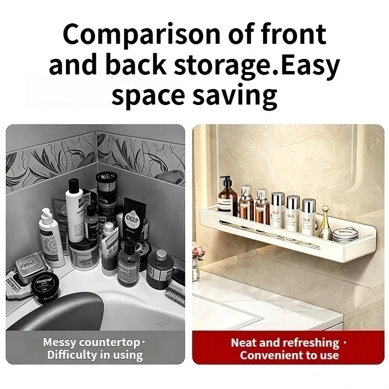 No Drill Self-Adhesive Suction Cup Rack Bathroom Shelves No Drill Self-Adhesive Suction Cup Rack Bathroom Shelves