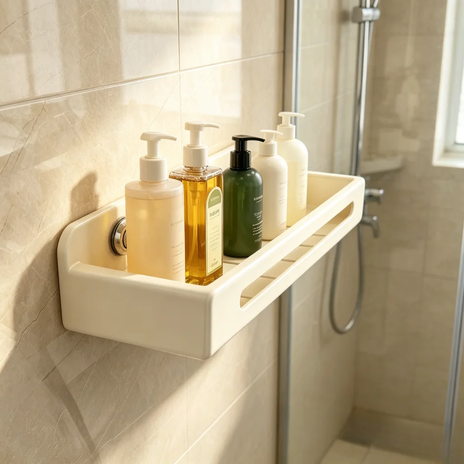 No Drill Self-Adhesive Suction Cup Rack Bathroom Shelves No Drill Self-Adhesive Suction Cup Rack Bathroom Shelves
