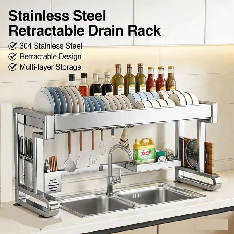 Over Sink Dish Drying Rack Stainless Steel Kitchen Gadgets Over Sink Dish Drying Rack Stainless Steel Kitchen Gadgets