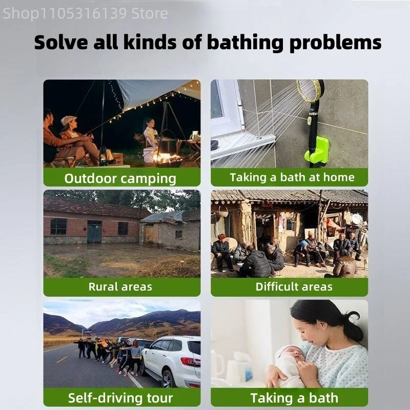 Portable Outdoor Electric Shower Unit, with Long Battery Life, Suitable for Use in Camping, Bathrooms, and Construction Sites. Shower Upgrades Portable Outdoor Electric Shower Unit, with Long Battery Life, Suitable for Use in Camping, Bathrooms, and Construction Sites. Shower Upgrades