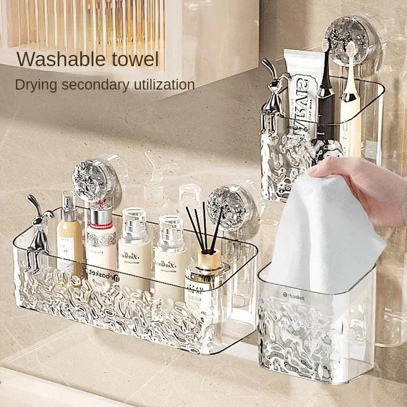 Shower Suction Cup Shelf Basket Light Glacier Pattern One Second Installation bathroom Organizer Storage Rotating to Suck Remove Shower Suction Cup Shelf Basket Light Glacier Pattern One Second Installation bathroom Organizer Storage Rotating to Suck Remove