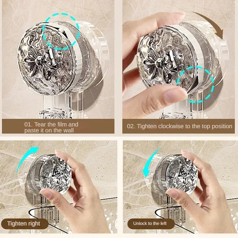 Shower Suction Cup Shelf Basket Light Glacier Pattern One Second Installation bathroom Organizer Storage Rotating to Suck Remove Shower Suction Cup Shelf Basket Light Glacier Pattern One Second Installation bathroom Organizer Storage Rotating to Suck Remove