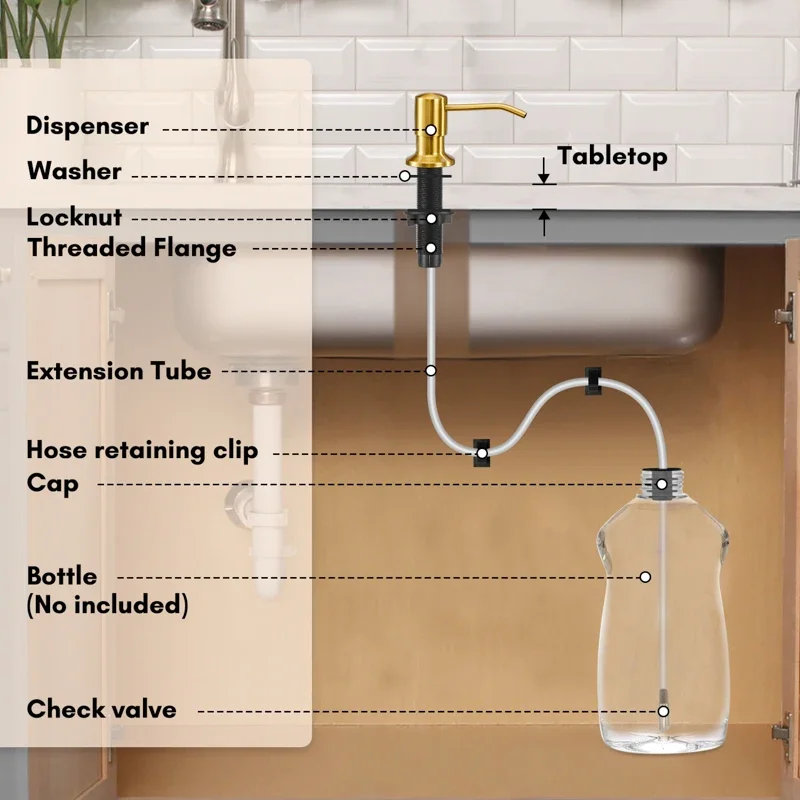 Soap Dispenser Extension Tube Kit For Kitchen Accessories Bathroom Shelves Kitchen Gadgets Soap Dispenser Extension Tube Kit For Kitchen Accessories Bathroom Shelves Kitchen Gadgets