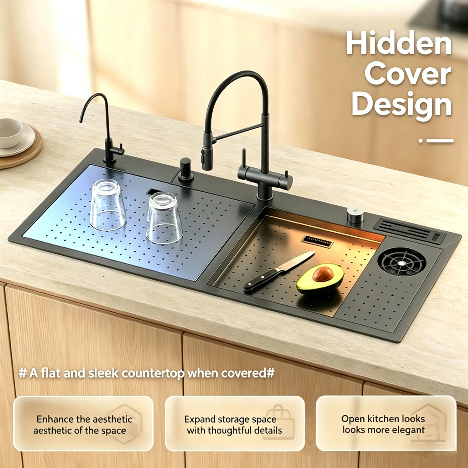 Stainless Steel Waterfall Kitchen Sink Kitchen Gadgets Stainless Steel Waterfall Kitchen Sink Kitchen Gadgets