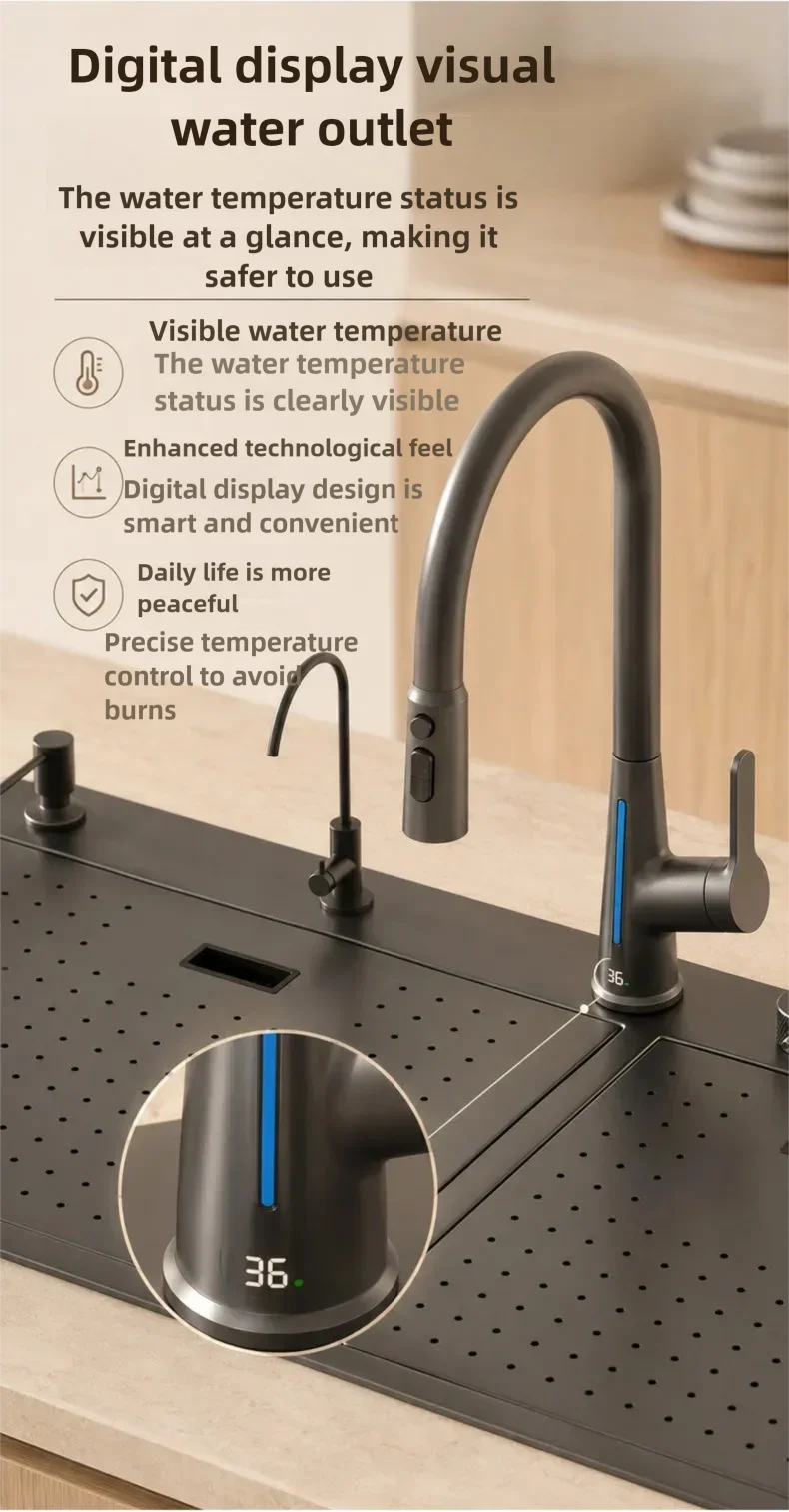 Stainless Steel Waterfall Kitchen Sink Stainless Steel Waterfall Kitchen Sink
