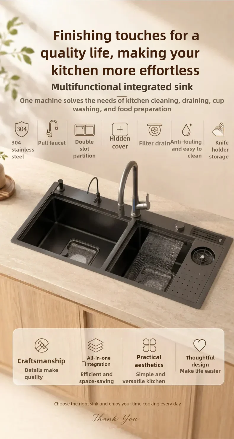Stainless Steel Waterfall Kitchen Sink Stainless Steel Waterfall Kitchen Sink