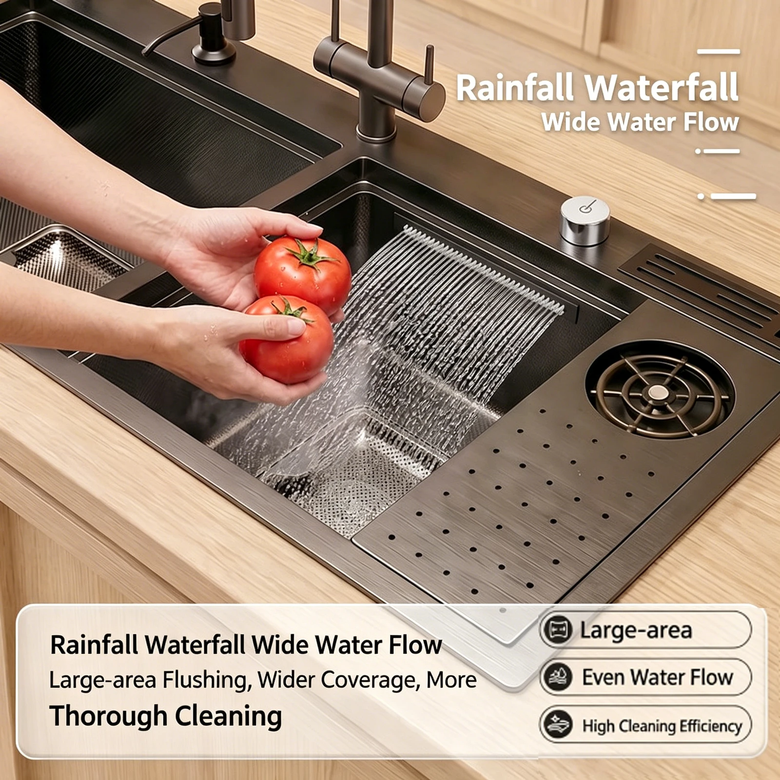 Stainless Steel Waterfall Kitchen Sink Kitchen Gadgets Stainless Steel Waterfall Kitchen Sink Kitchen Gadgets