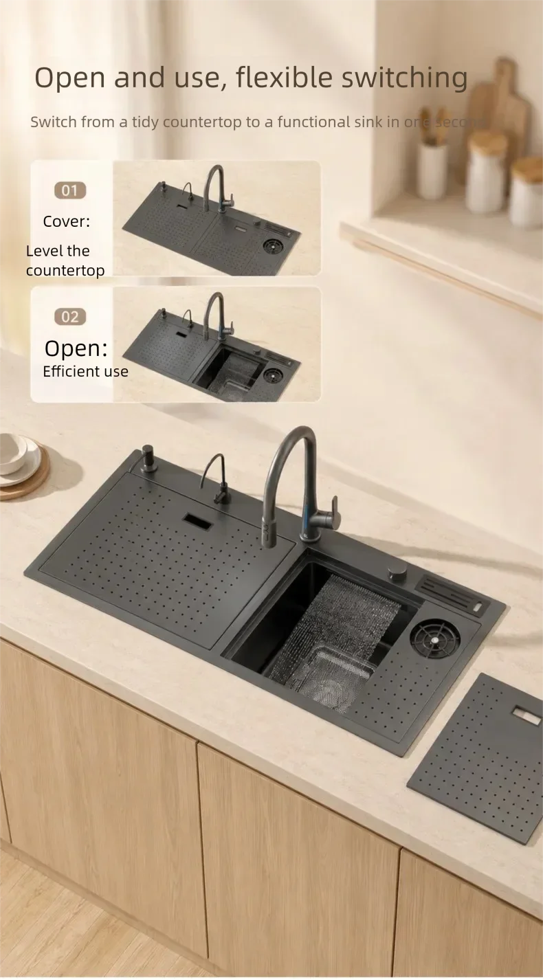 Stainless Steel Waterfall Kitchen Sink Stainless Steel Waterfall Kitchen Sink