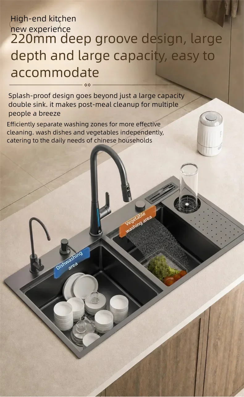 Stainless Steel Waterfall Kitchen Sink Stainless Steel Waterfall Kitchen Sink