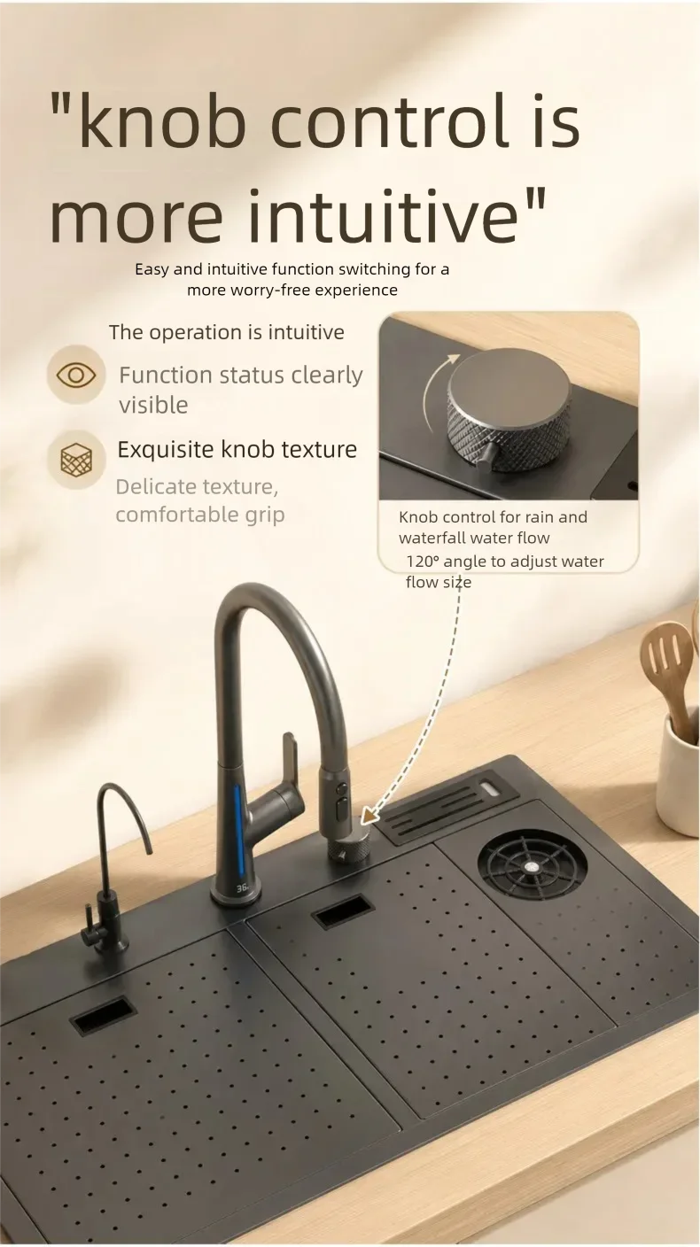Stainless Steel Waterfall Kitchen Sink Stainless Steel Waterfall Kitchen Sink