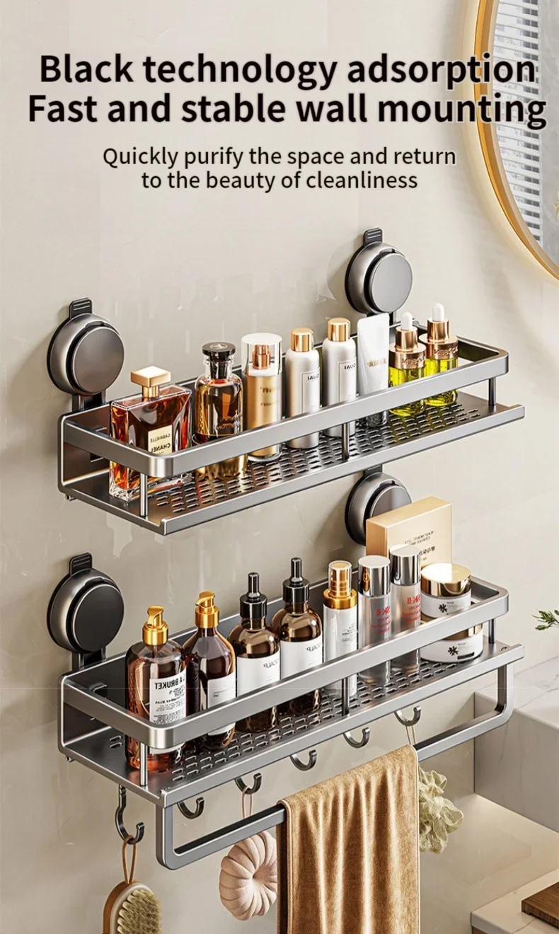Suction Cup Bathroom Shelf,No Drill Wall Mounted Shower Organizer for Toiletries,Adhesive-Free Toilet Storage Rack for Washbasin Suction Cup Bathroom Shelf,No Drill Wall Mounted Shower Organizer for Toiletries,Adhesive-Free Toilet Storage Rack for Washbasin
