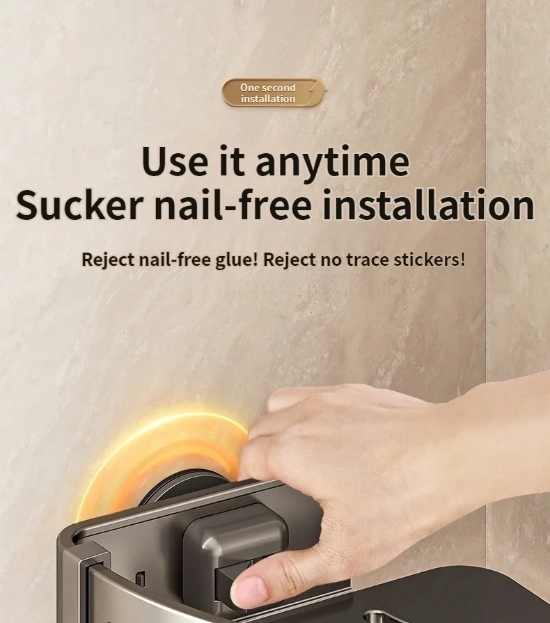 Suction Cup Perforation-Free Space Aluminum Bathroom Storage Shelf