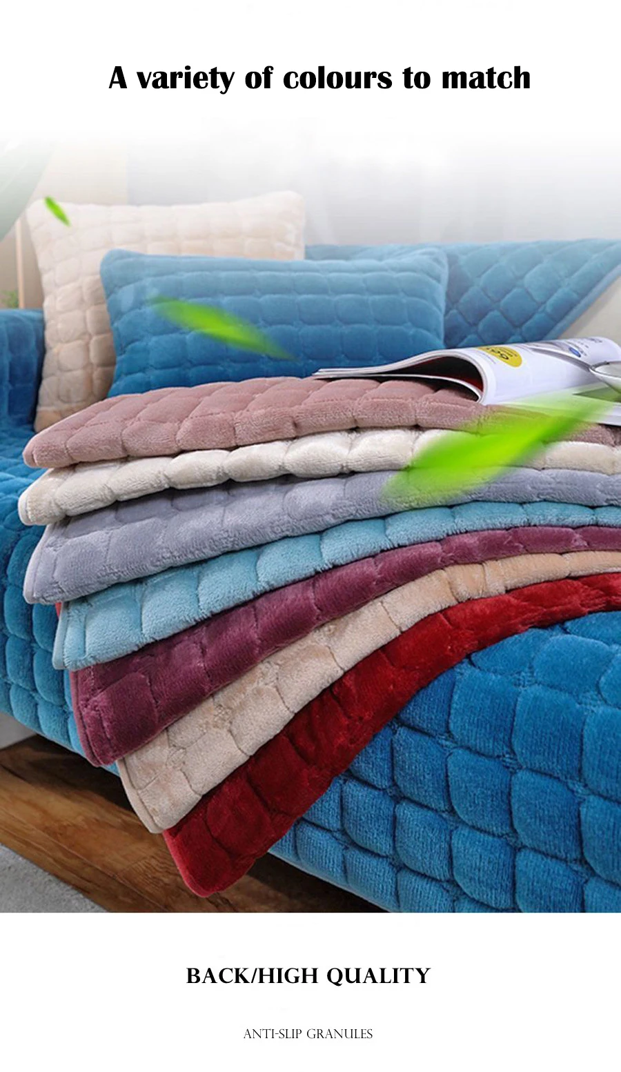 Velvet Sofa Cushion Thickened Warmth Non-Slip Sofa Cover Four Seasons Universal Living Room Sofa All-Inclusive Towel