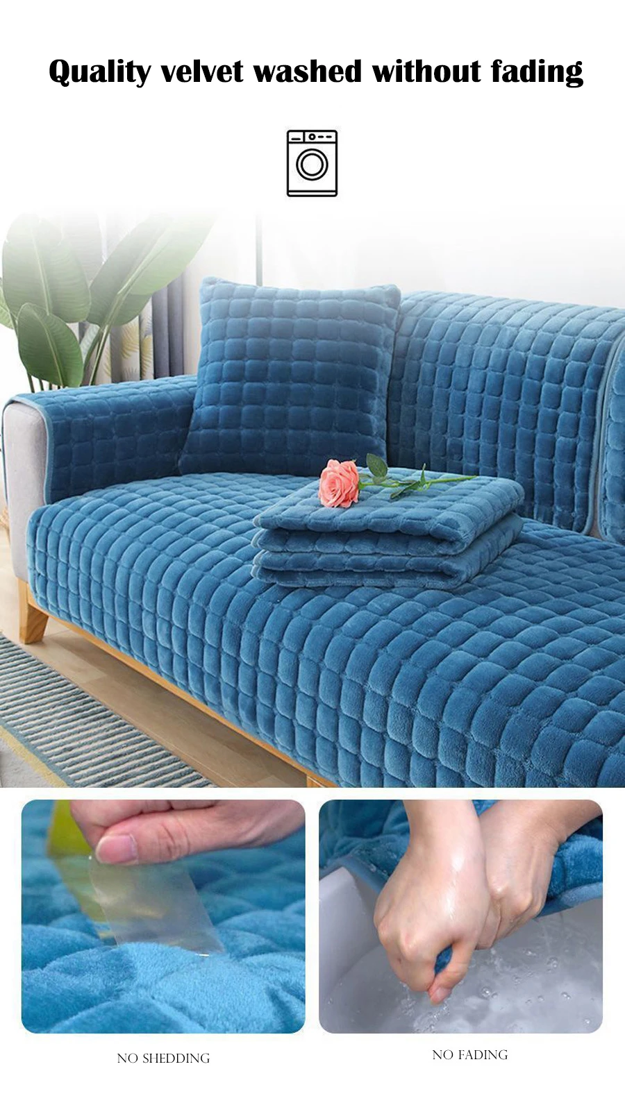Velvet Sofa Cushion Thickened Warmth Non-Slip Sofa Cover Four Seasons Universal Living Room Sofa All-Inclusive Towel