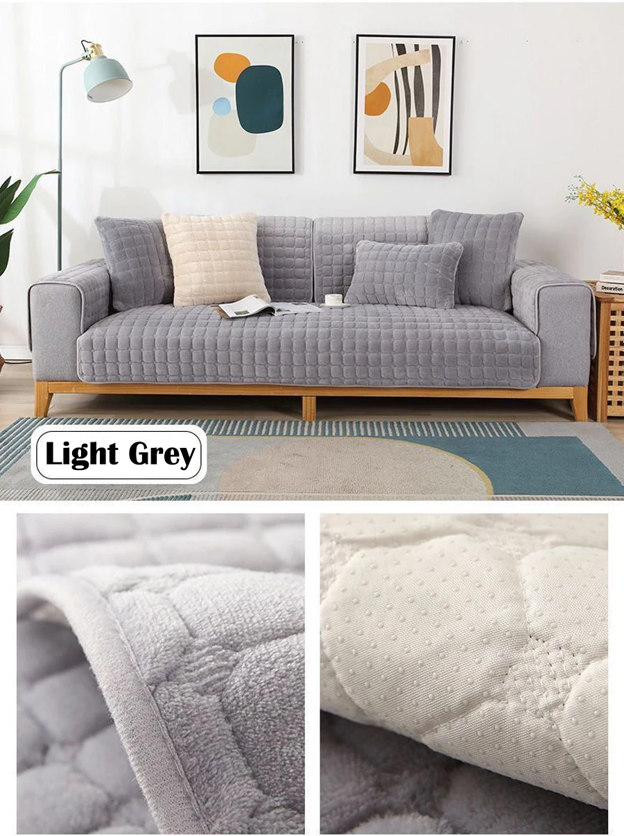 Velvet Sofa Cushion Thickened Warmth Non-Slip Sofa Cover Four Seasons Universal Living Room Sofa All-Inclusive Towel