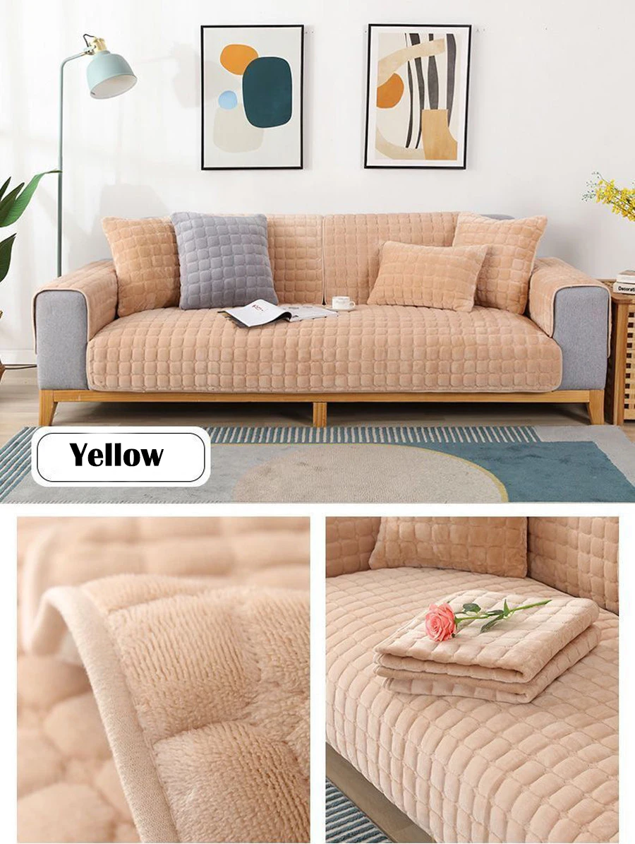 Velvet Sofa Cushion Thickened Warmth Non-Slip Sofa Cover Four Seasons Universal Living Room Sofa All-Inclusive Towel