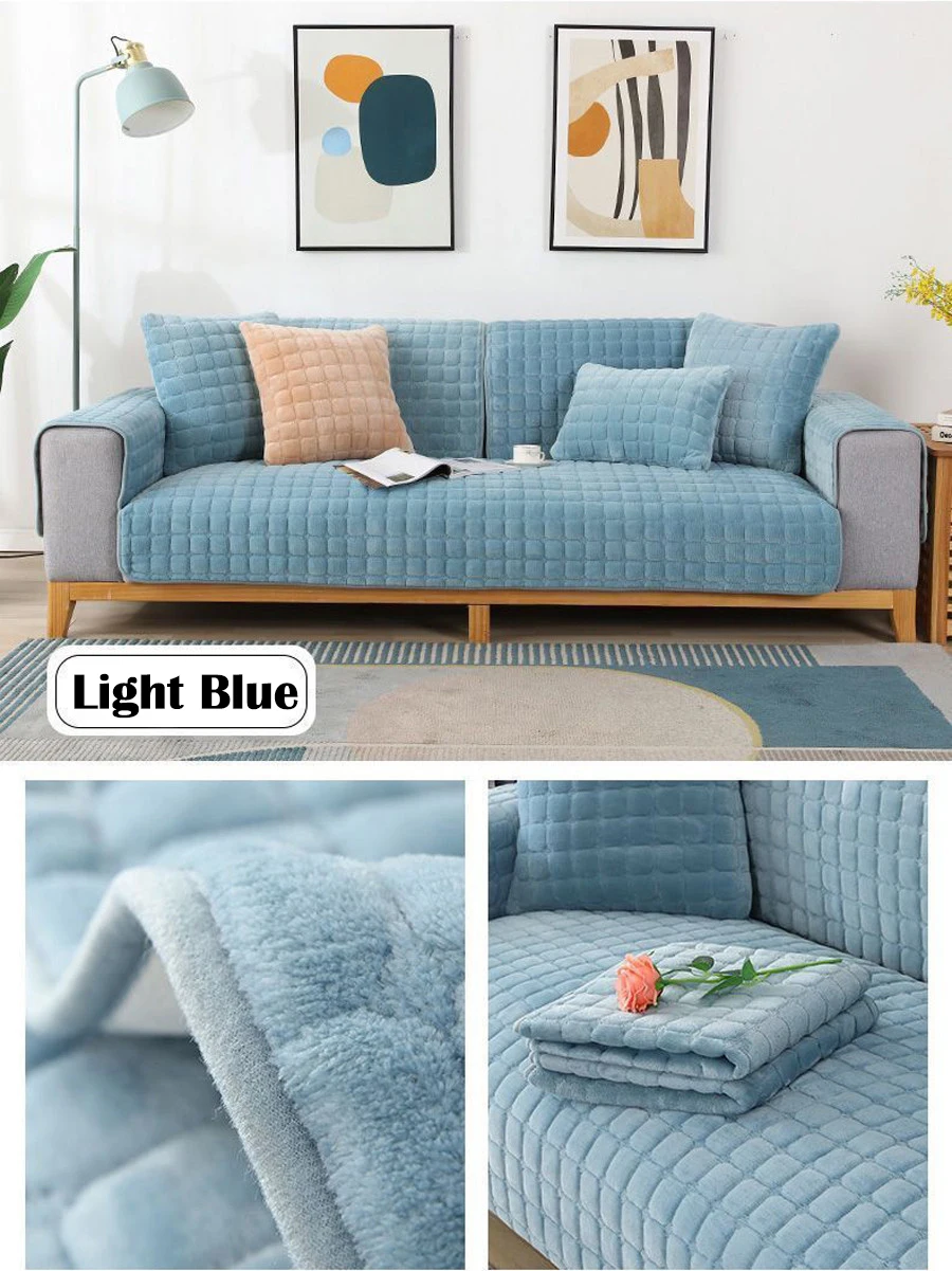 Velvet Sofa Cushion Thickened Warmth Non-Slip Sofa Cover Four Seasons Universal Living Room Sofa All-Inclusive Towel