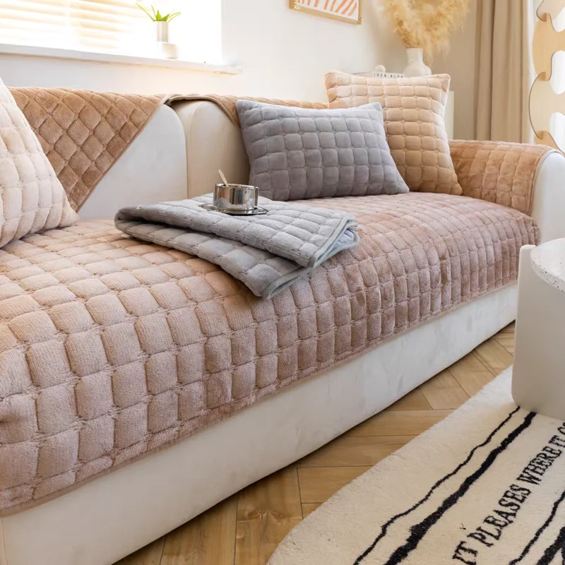 Velvet Sofa Cushion Thickened Warmth Non-Slip Sofa Cover Four Seasons Universal Living Room Sofa All-Inclusive Towel Color: khaki Specification: 110x160cm|110x110cm|110x210cm|110x180cm|45×45 pillowcase|110x240cm|70x90cm|70x70cm|70x150cm|70x120cm|70x210cm|70x180cm|90x120cm|90x90cm|90x180cm|90x160cm|90x240cm|90x210cm Velvet Sofa Cushion Thickened Warmth Non-Slip Sofa Cover Four Seasons Universal Living Room Sofa All-Inclusive Towel Color: khaki Specification: 110x160cm|110x110cm|110x210cm|110x180cm|45x45 pillowcase|110x240cm|70x90cm|70x70cm|70x150cm|70x120cm|70x210cm|70x180cm|90x120cm|90x90cm|90x180cm|90x160cm|90x240cm|90x210cm
