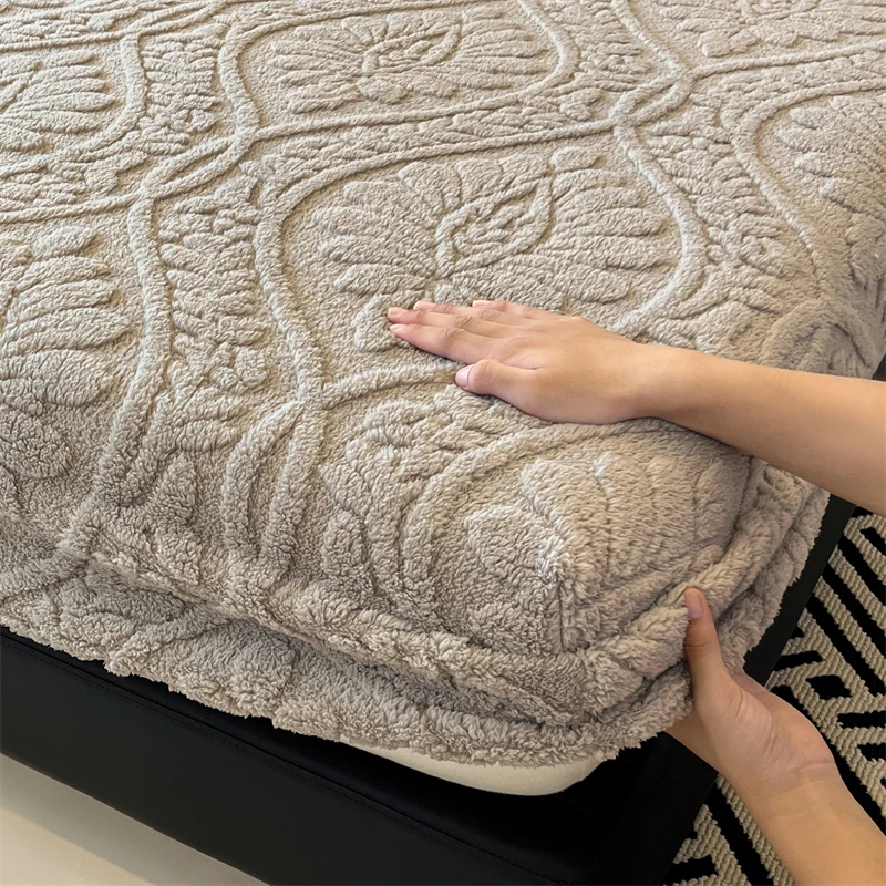 Warm Fleece Elastic Fitted Bed Sheet Thermal Winter Sheets Mattress Topper Protector Cover for Single Couple Double Bedsheet Warm Fleece Elastic Fitted Bed Sheet Thermal Winter Sheets Mattress Topper Protector Cover for Single Couple Double Bedsheet