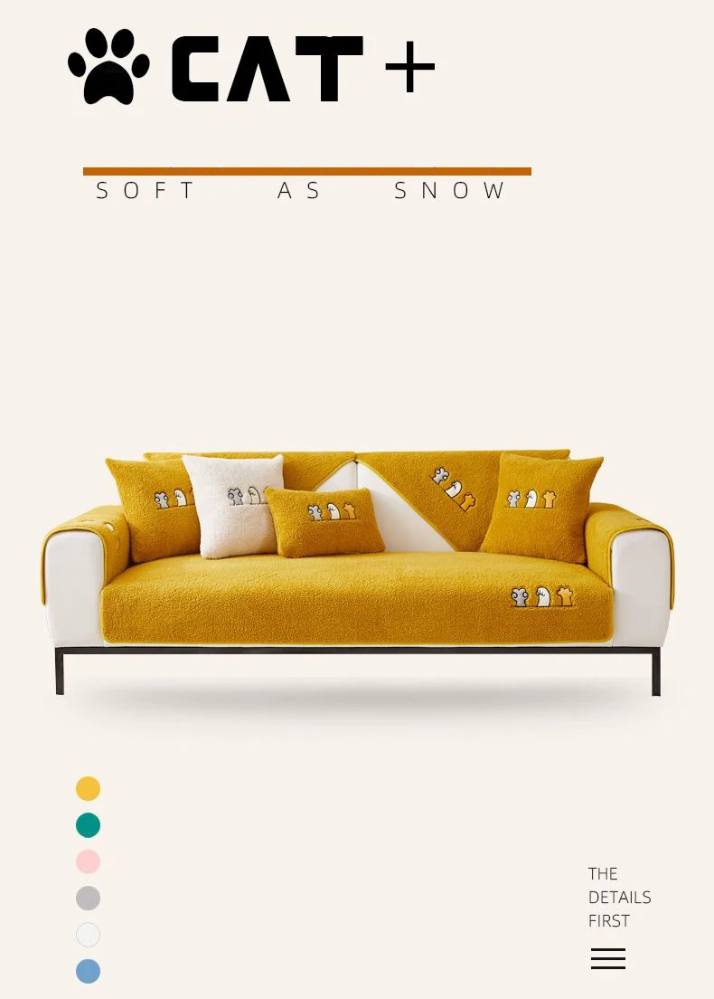 Winter Warm Lambs Velvet Sofa Towel Nordic Thick Plush Non-slip Sofa Cover for Living Room Sectional L-shaped Couch Covers