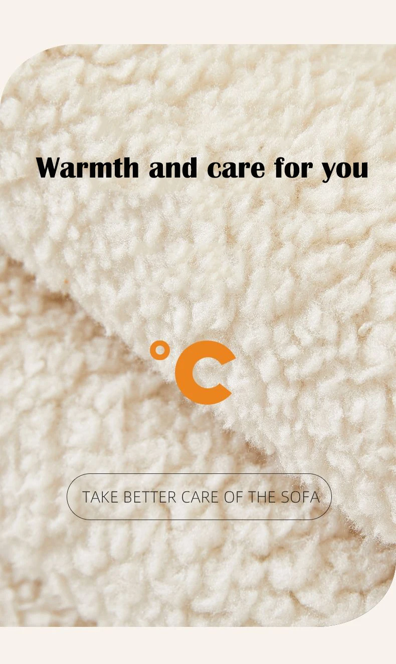 Winter Warm Lambs Velvet Sofa Towel Nordic Thick Plush Non-slip Sofa Cover for Living Room Sectional L-shaped Couch Covers