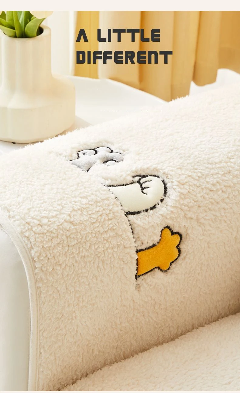Winter Warm Lambs Velvet Sofa Towel Nordic Thick Plush Non-slip Sofa Cover for Living Room Sectional L-shaped Couch Covers