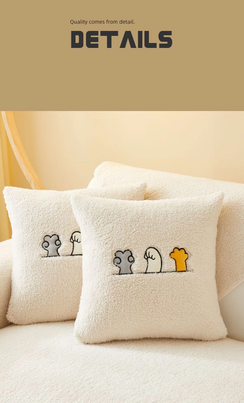 Winter Warm Lambs Velvet Sofa Towel Nordic Thick Plush Non-slip Sofa Cover for Living Room Sectional L-shaped Couch Covers