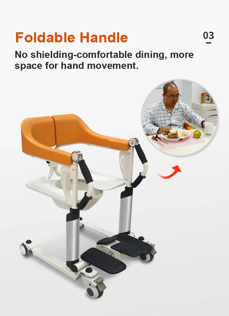 2025 Multifunction Folding Patient Transfer Commode Toilet Wheelchair With Wheel