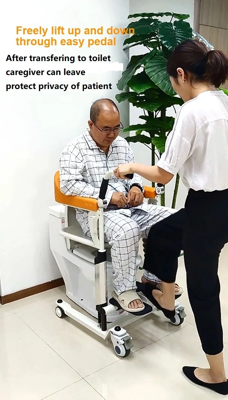 2025 Multifunction Folding Patient Transfer Commode Toilet Wheelchair With Wheel